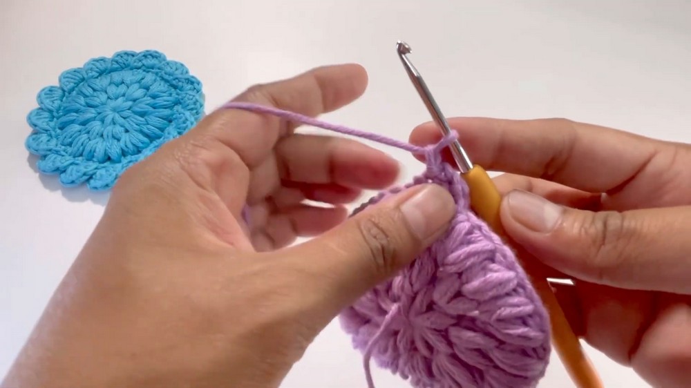Crochet Puff Stitch Coaster Pattern 4