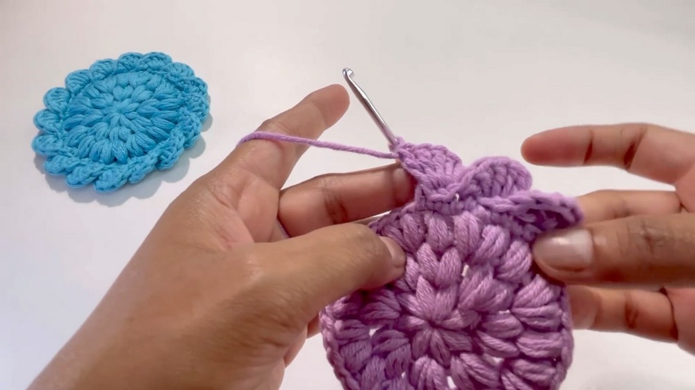 Crochet Puff Stitch Coaster Pattern 5