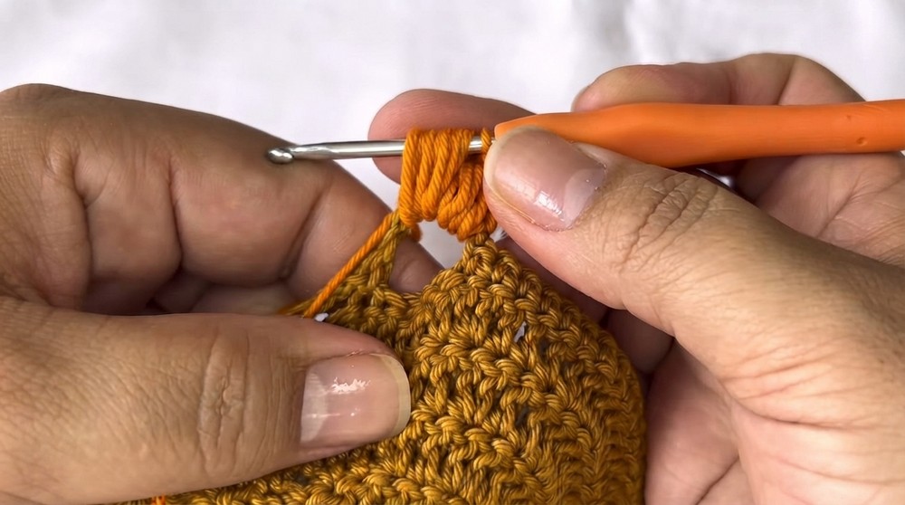 Crochet Pumpkin Cup Coaster Pattern 4