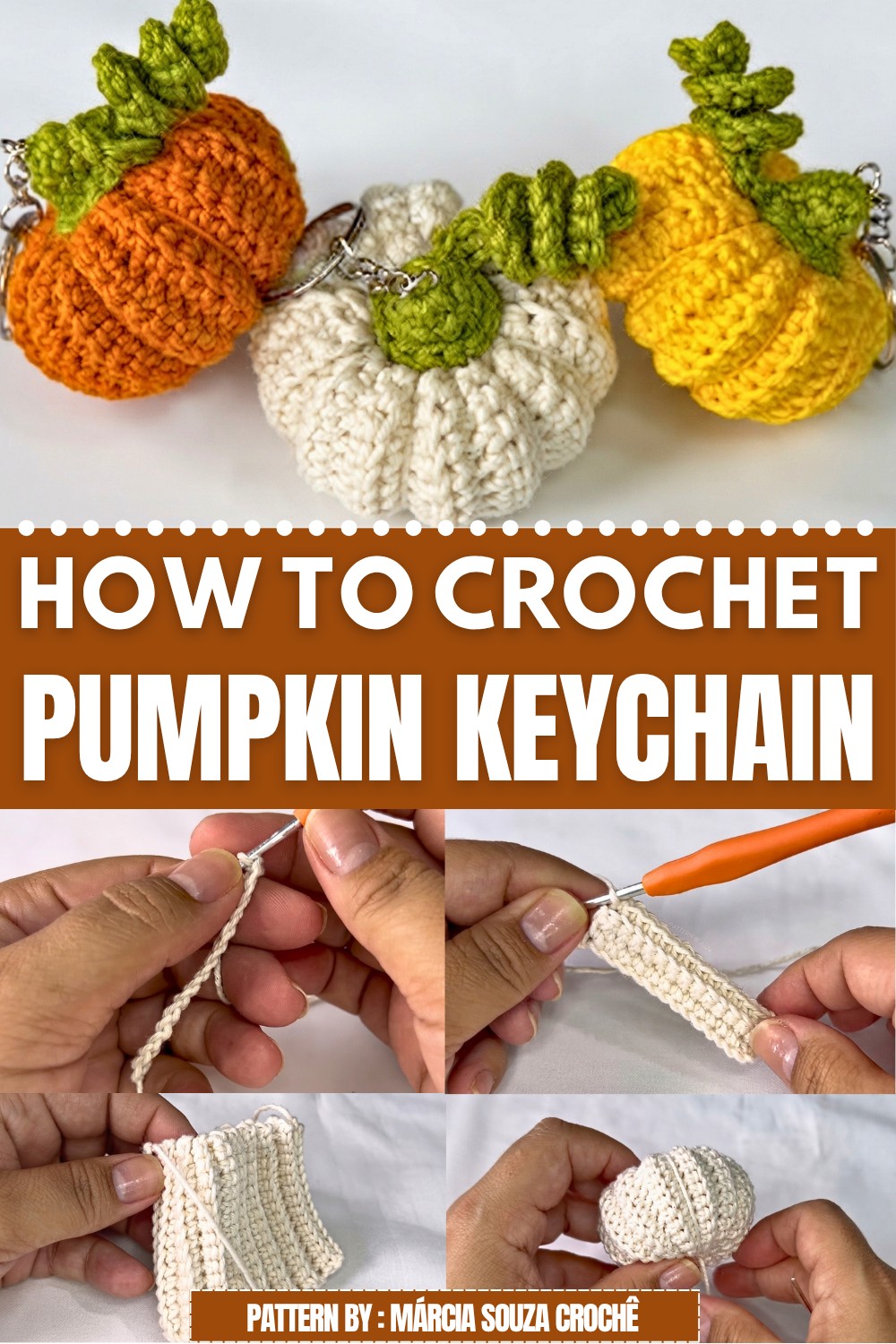 Crochet Pumpkin Keychain Pattern