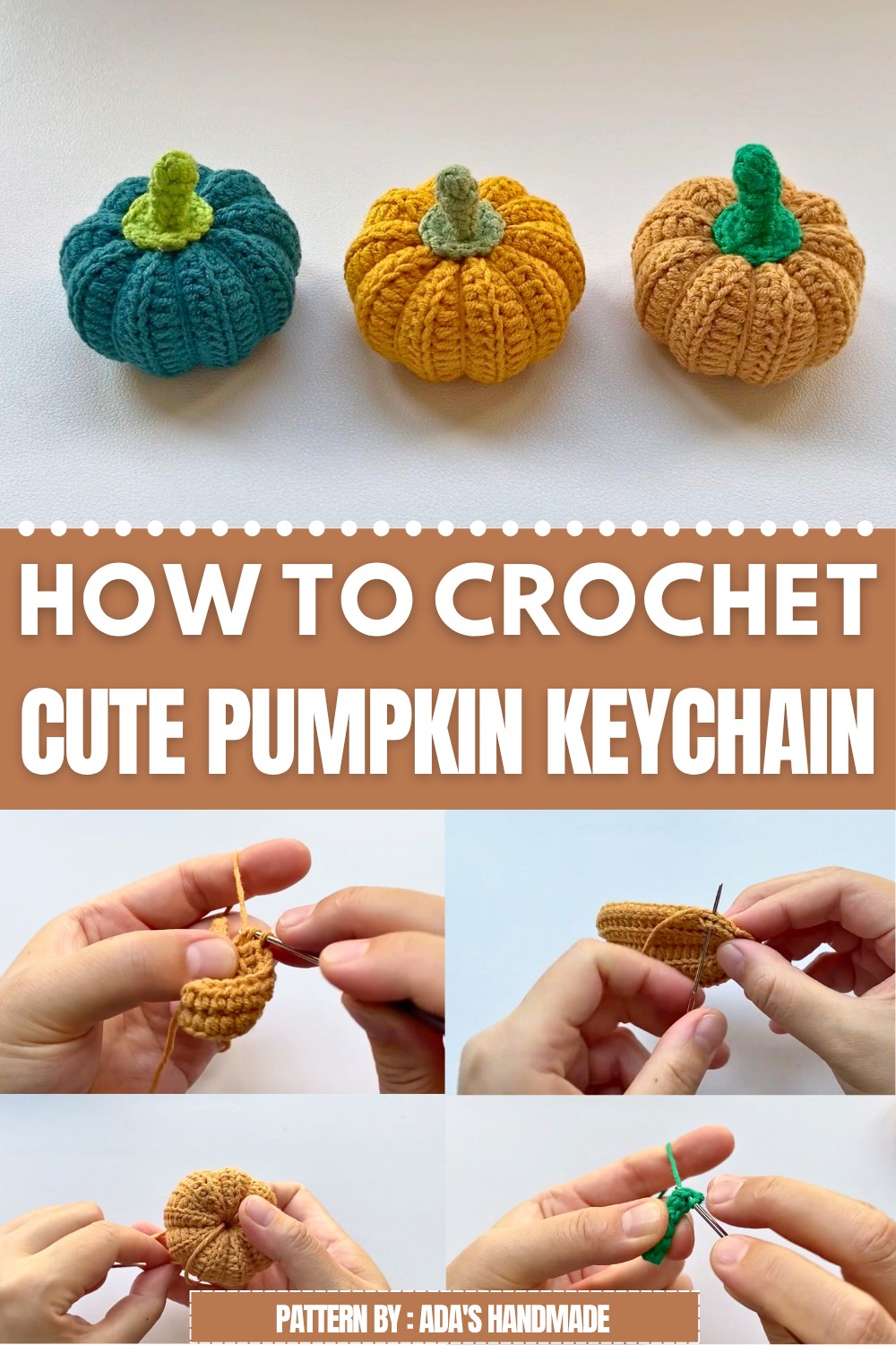 Cute Crochet Pumpkin Keychain Pattern
