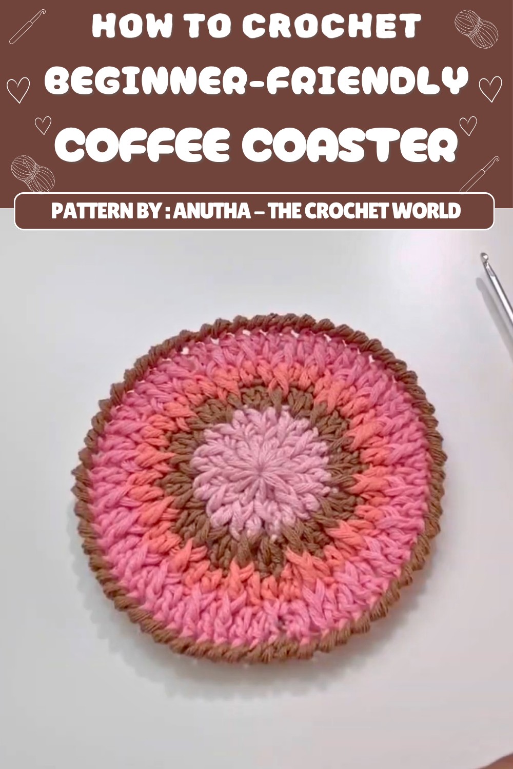Easy Crochet Coffee Coaster Pattern (1)