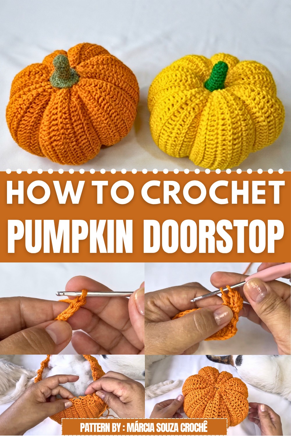 Easy Crochet Pumpkin Doorstop Pattern