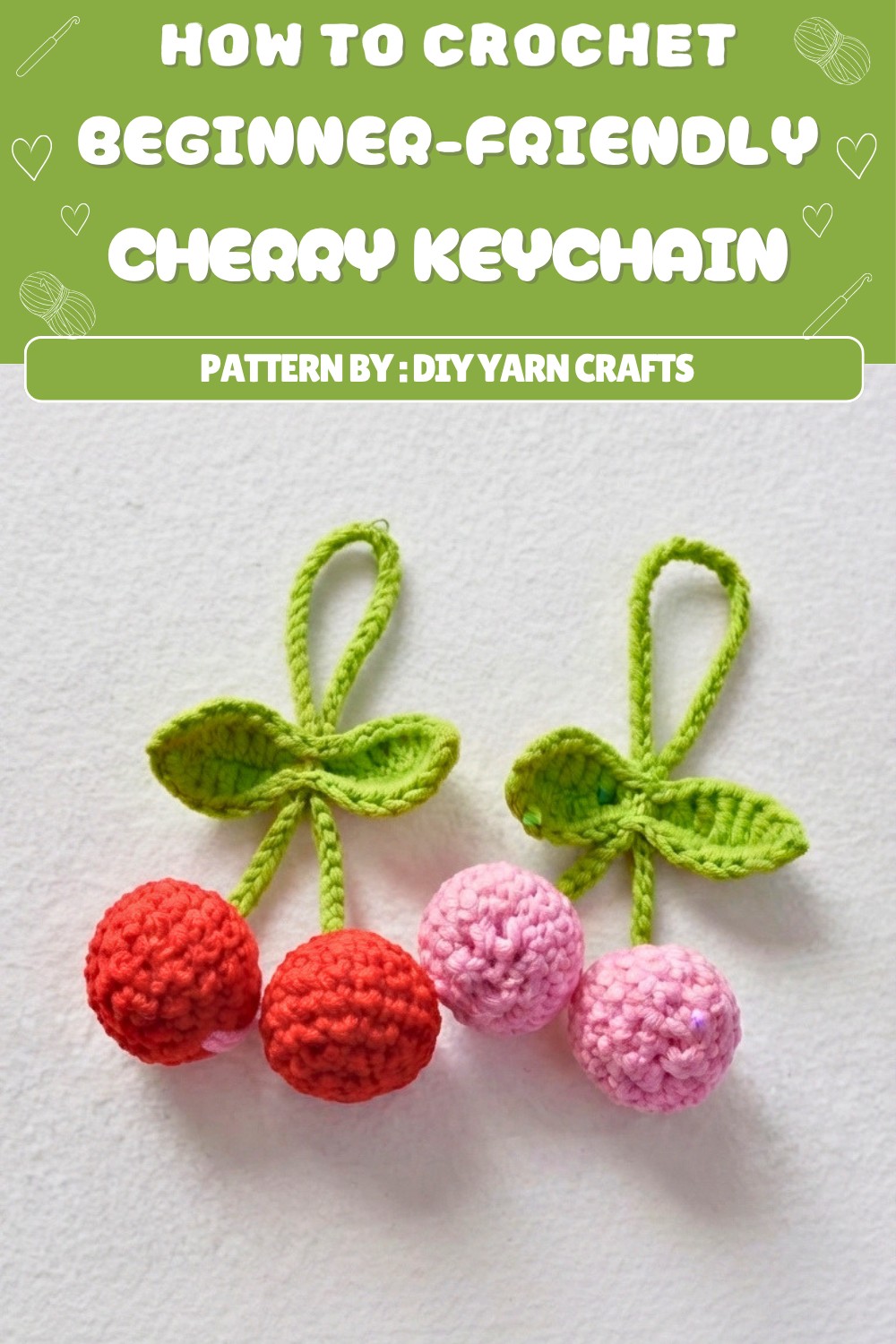 Free Crochet Cherry Keychain Pattern