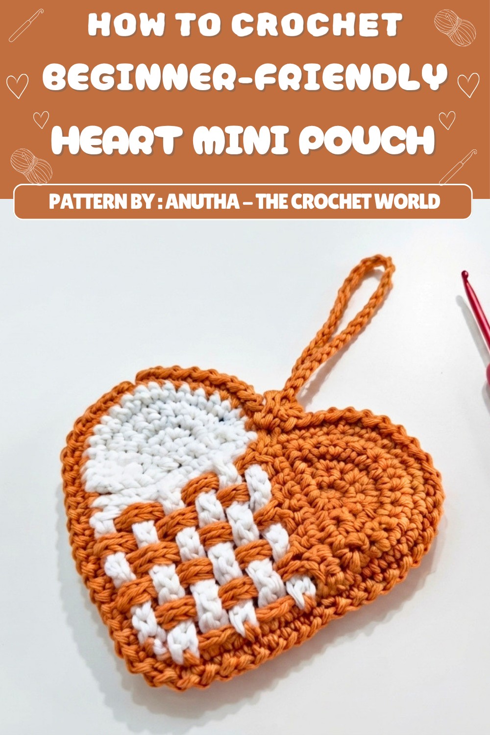 Free Crochet Heart Shaped Mini Pouch Pattern
