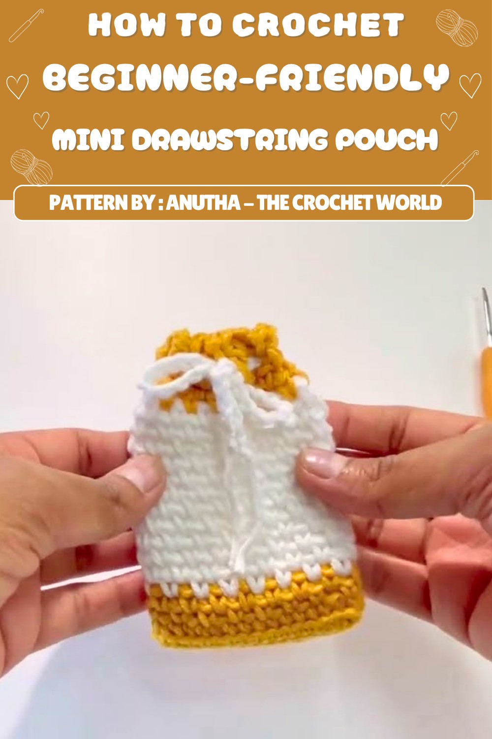 Free Crochet Mini Drawstring Pouch Pattern