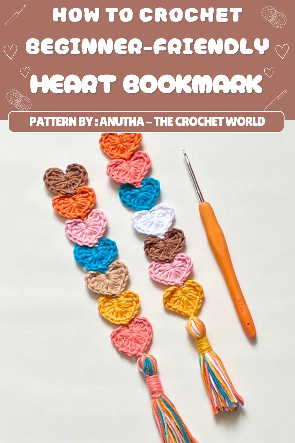 Free Crochet Multi Heart Bookmark Pattern