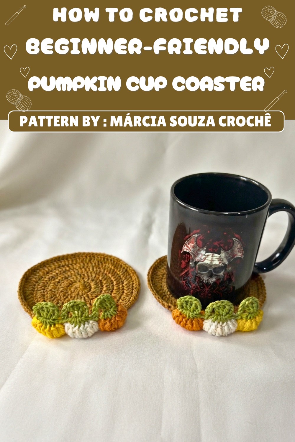 Free Crochet Pumpkin Cup Coaster Pattern