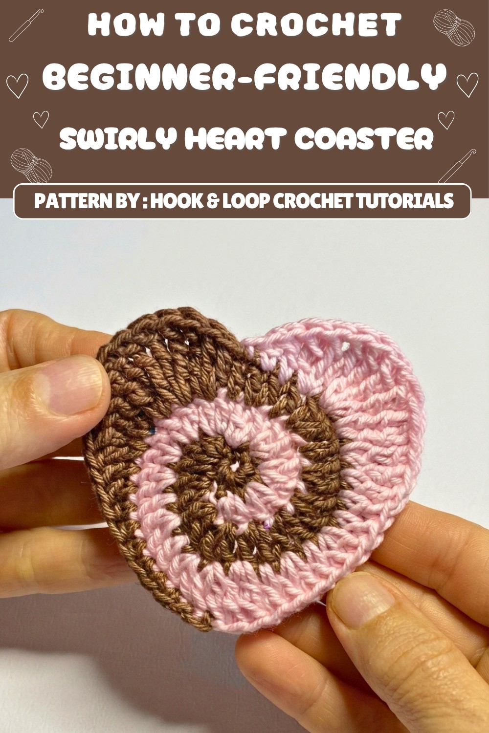 Free Crochet Swirly Heart Coaster Pattern