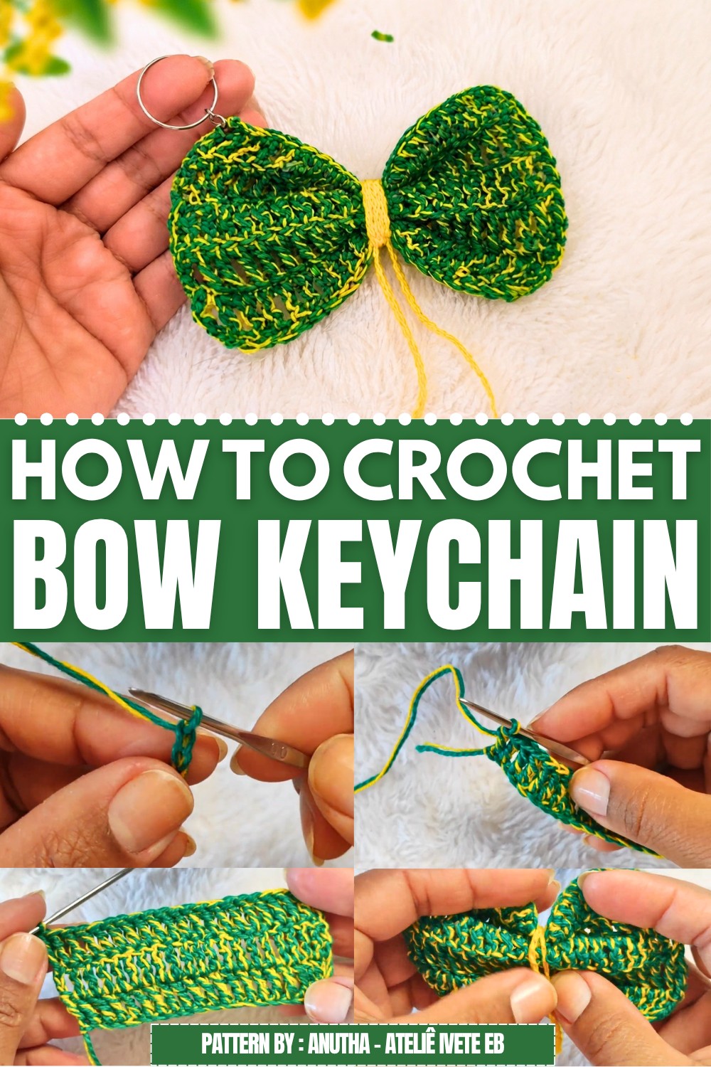 Crochet Bow Keychain Pattern