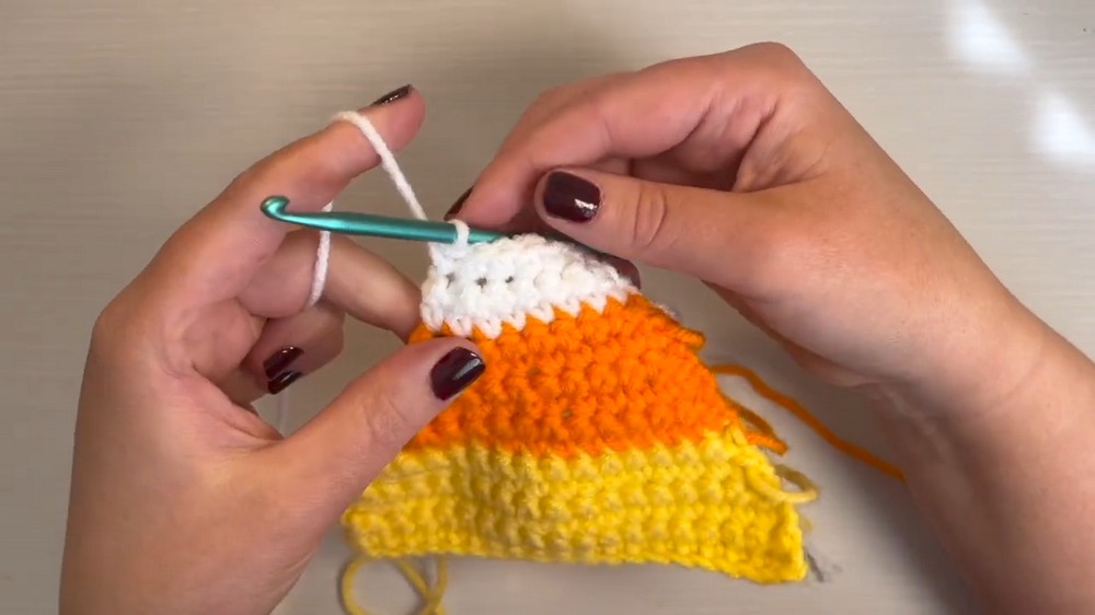 Crochet Candy Corn Coaster Pattern 5
