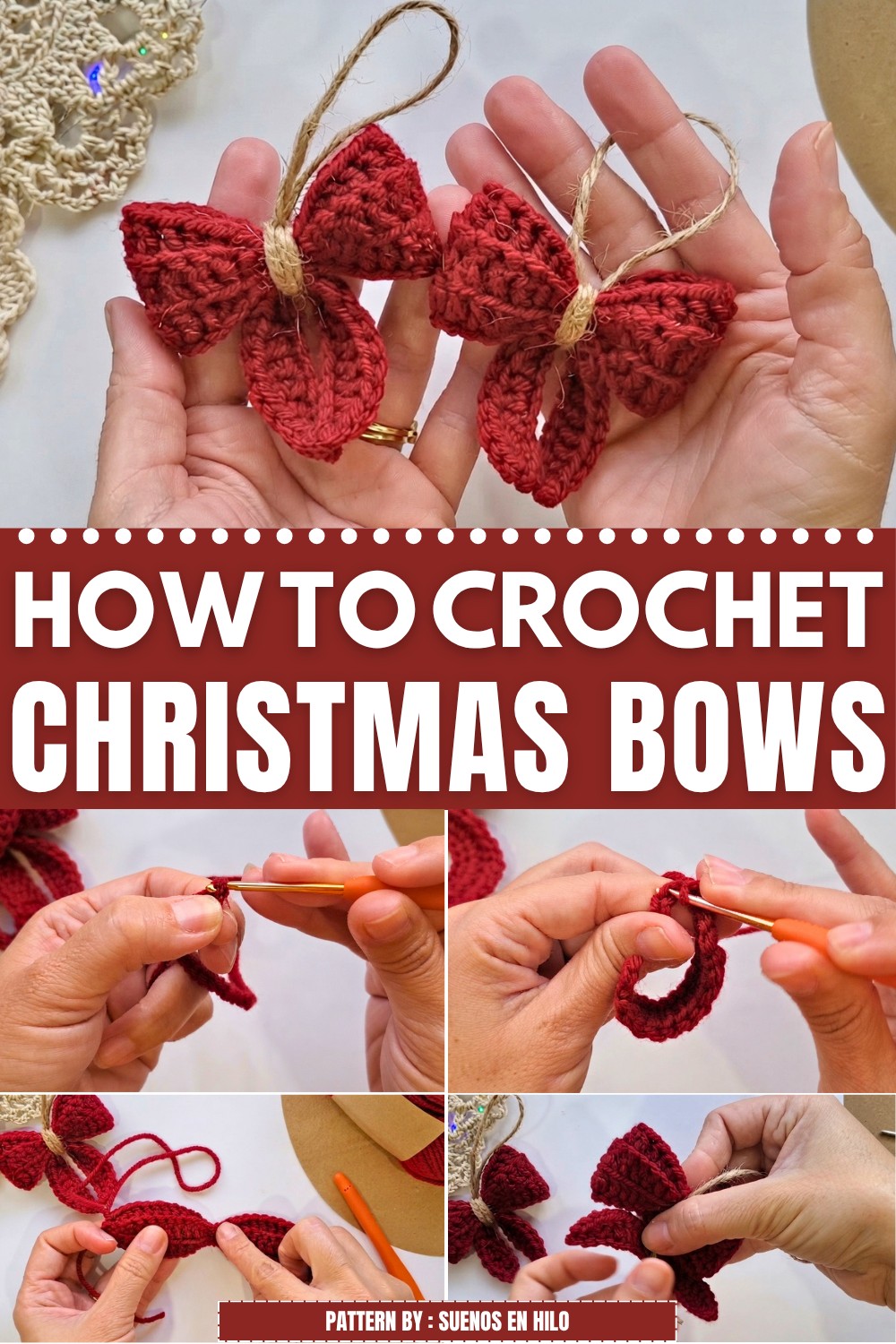 Crochet Christmas Bows Pattern
