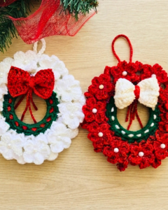 Crochet Christmas Flower Ornaments Pattern 6