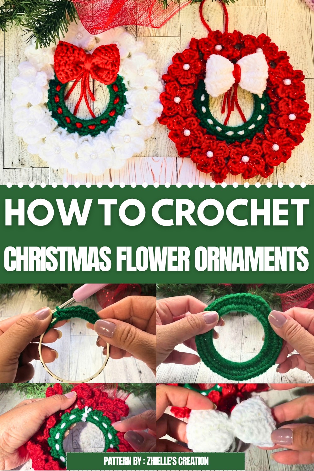 Crochet Christmas Flower Ornaments Pattern