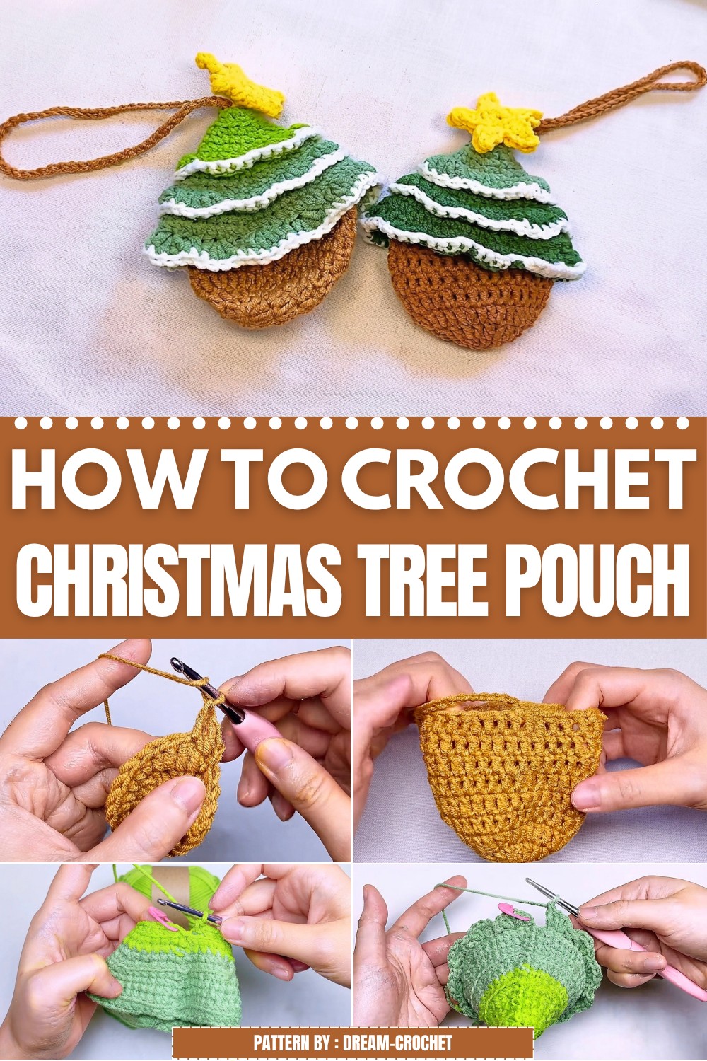 Crochet Christmas Tree Pouch Pattern