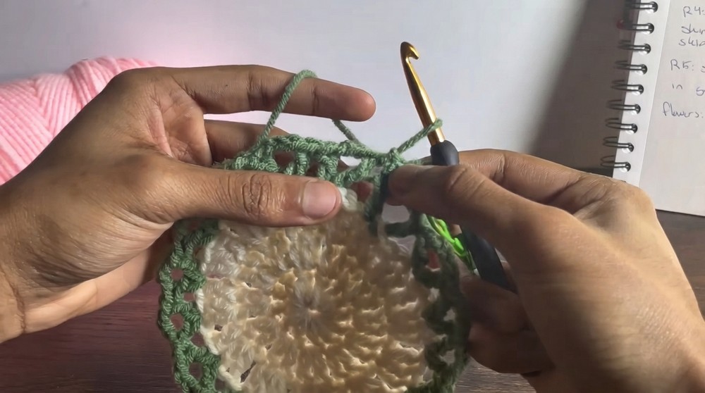 Crochet Flower Bouquet Coaster Pattern 4