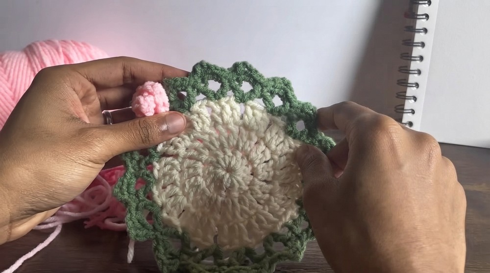 Crochet Flower Bouquet Coaster Pattern 6