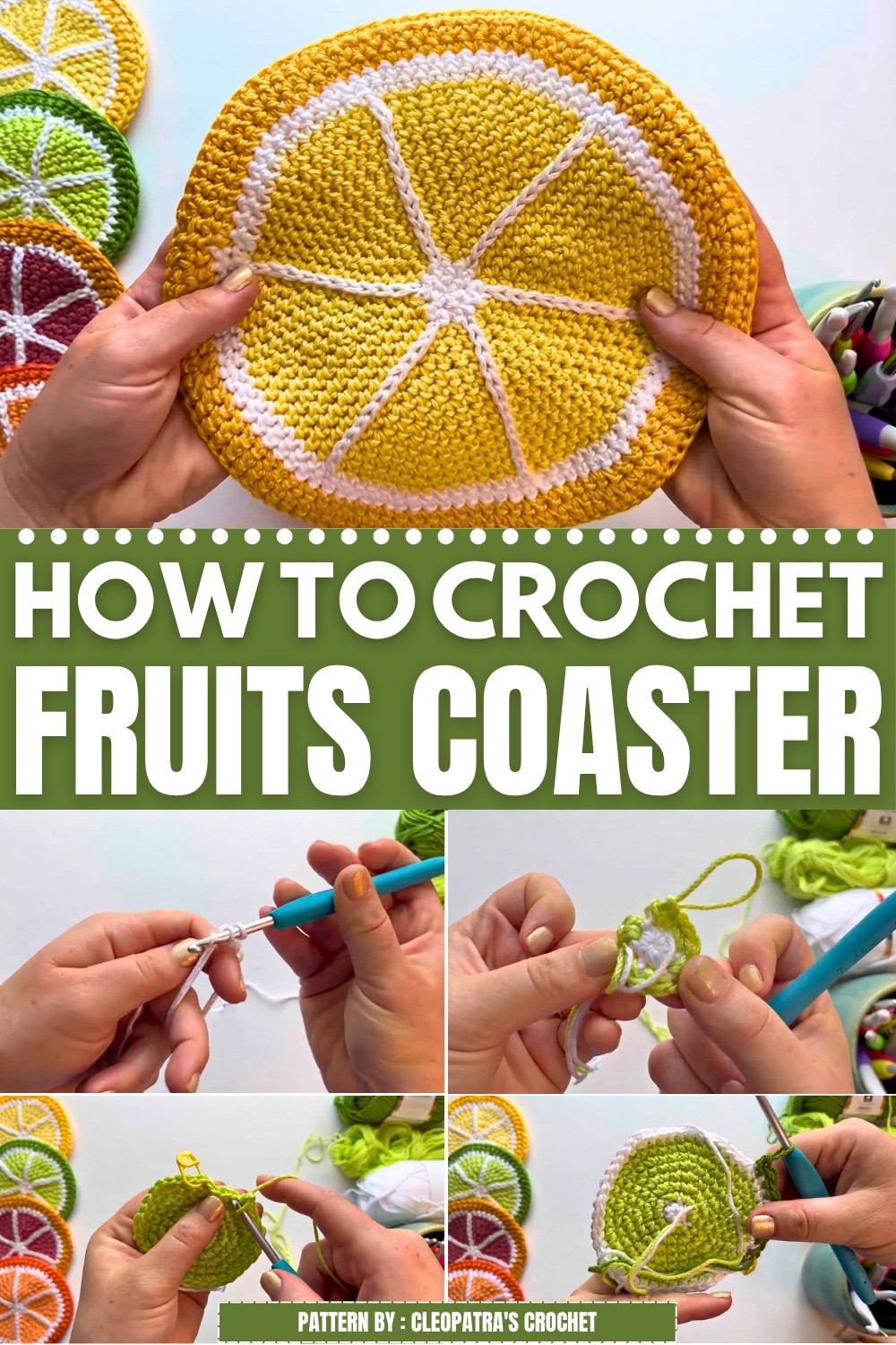 Crochet Fruits Coaster Pattern