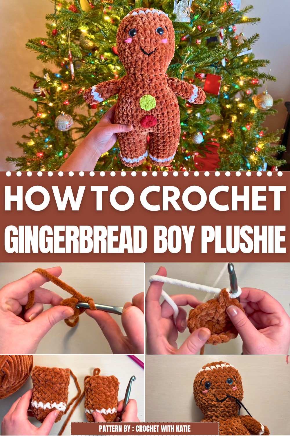 Crochet Gingerbread Boy Plushie Pattern