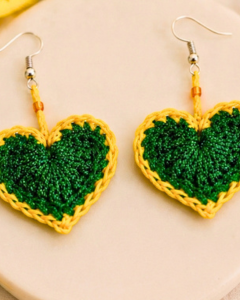 Crochet Heart Earrings Pattern 6