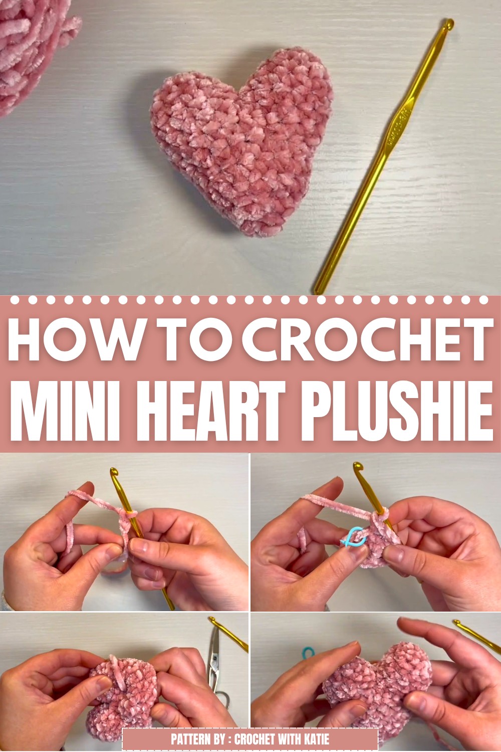 Crochet Mini Heart Plushie Pattern