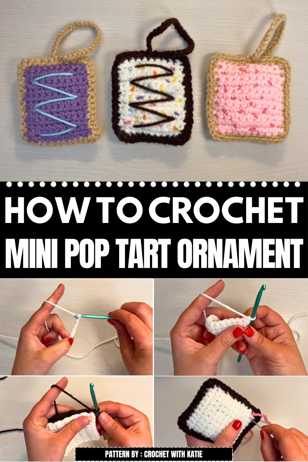 Crochet Mini Pop Tart Ornament Pattern