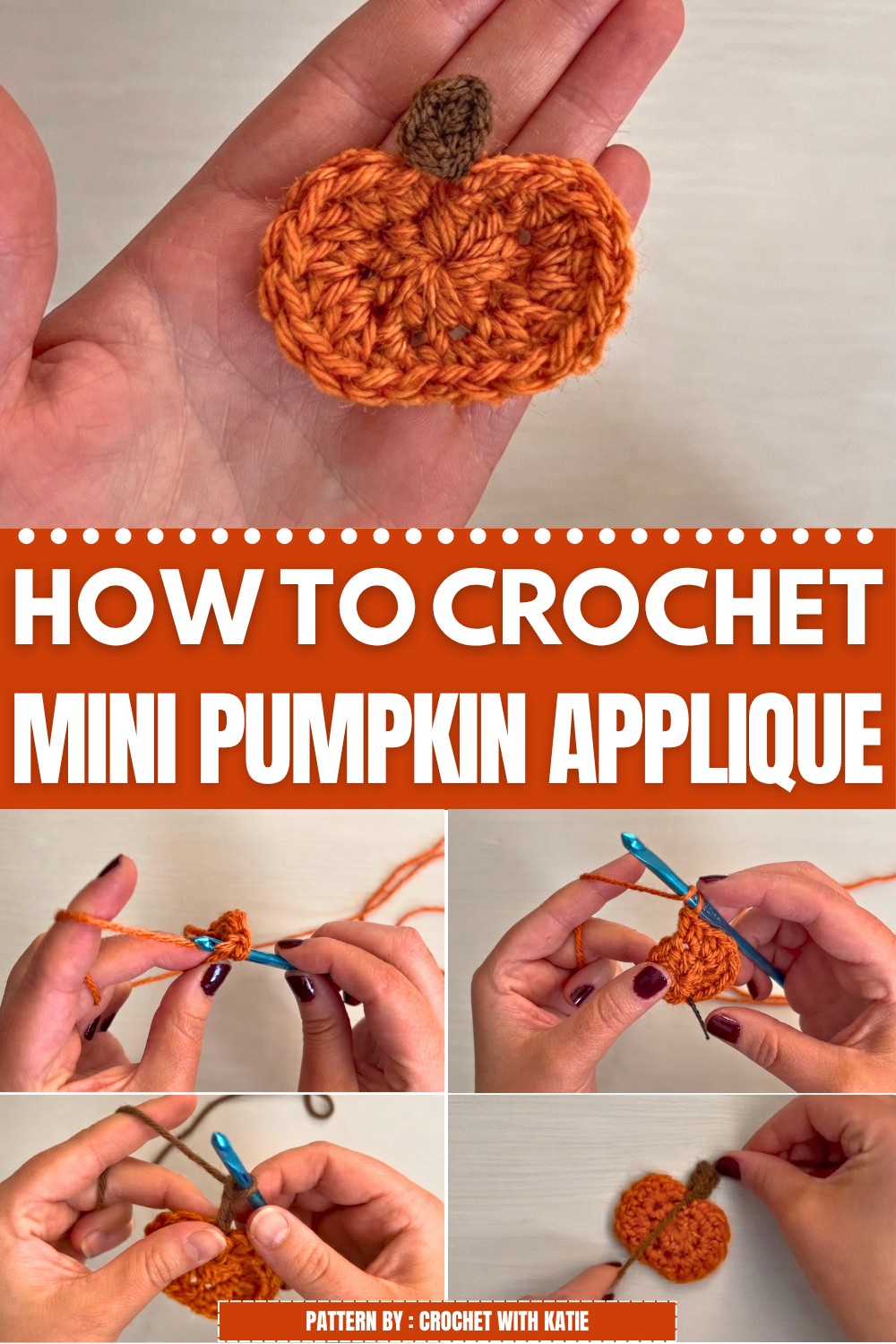 Crochet Mini Pumpkin Applique Pattern