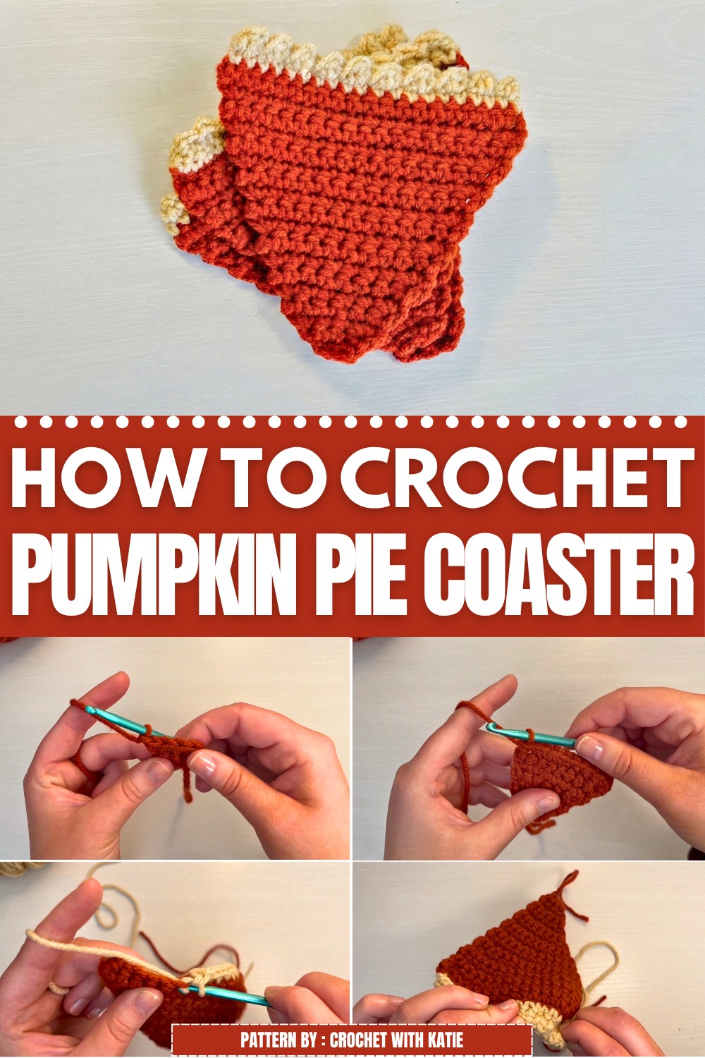 Crochet Pumpkin Pie Coaster Pattern 6
