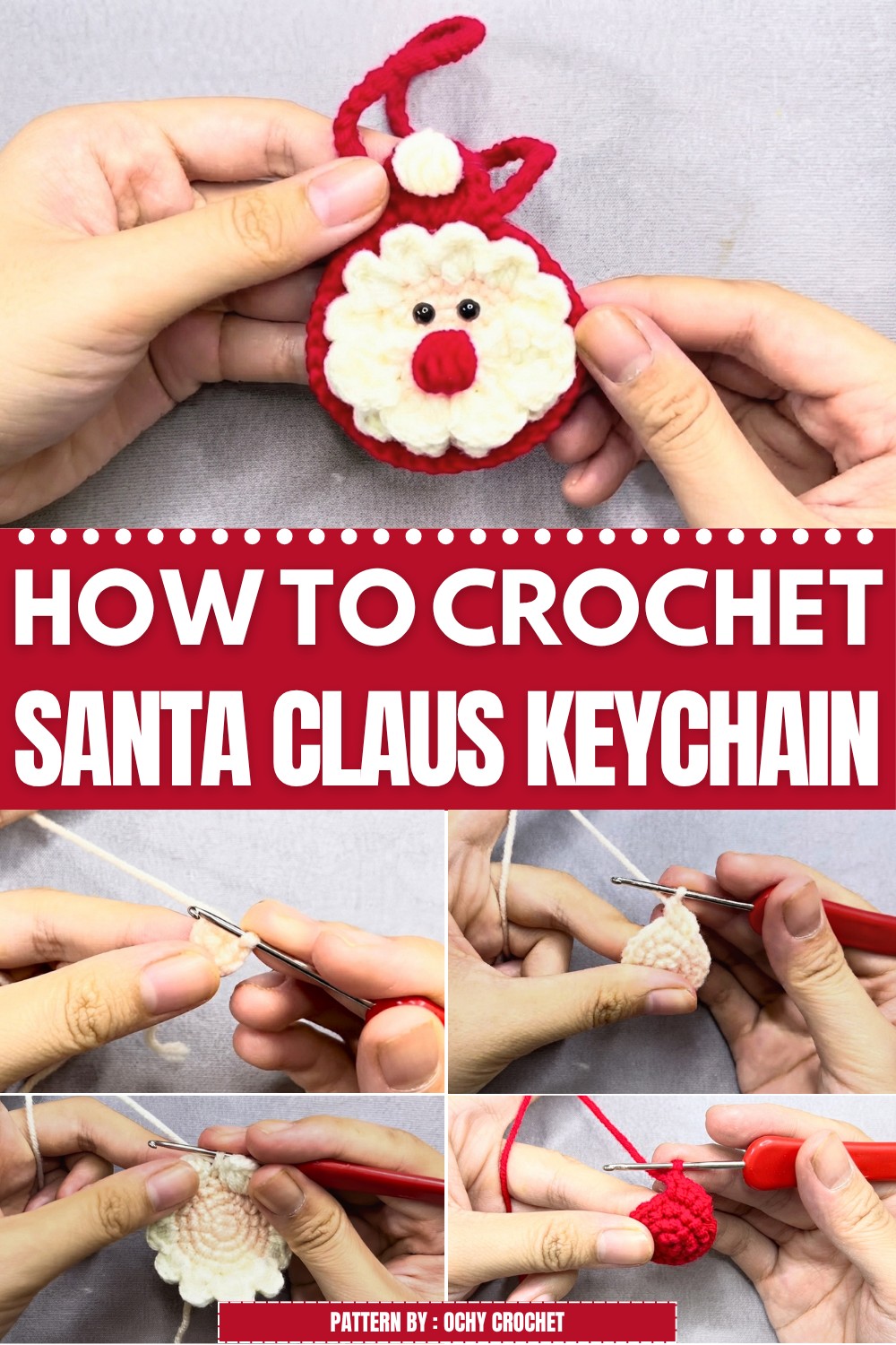 Crochet Santa Claus Keychain Pattern