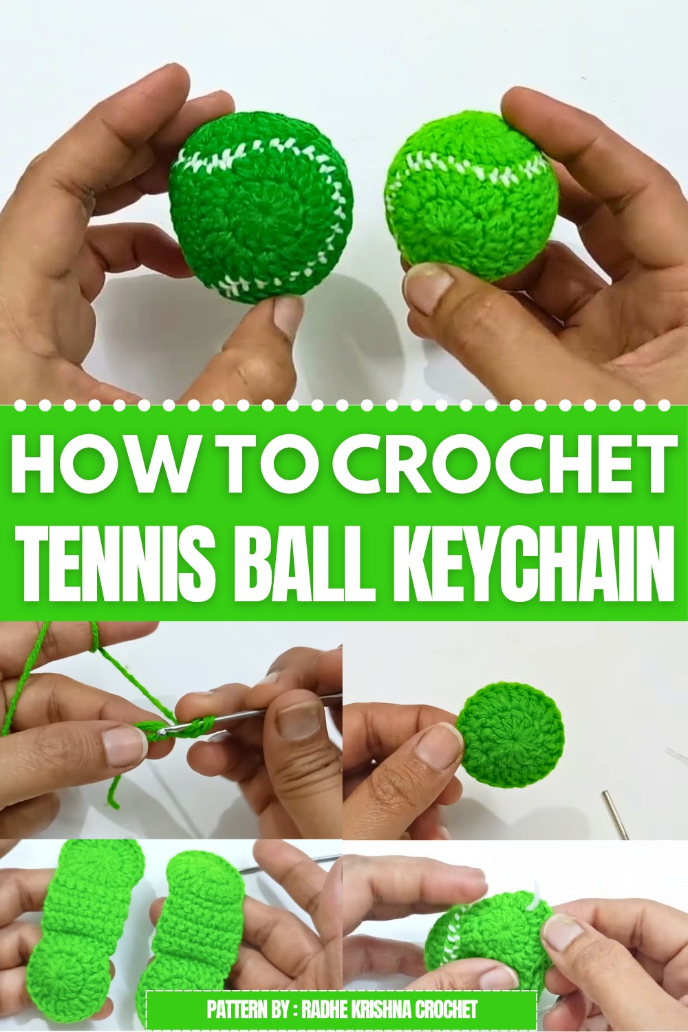 Crochet Tennis Ball Keychain Pattern