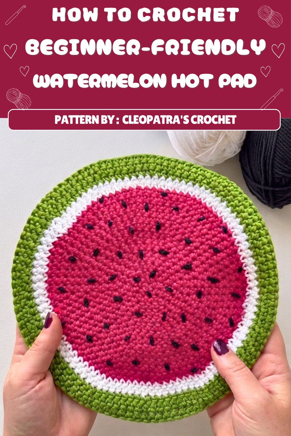 Crochet Watermelon Hot Pad Pattern (1)