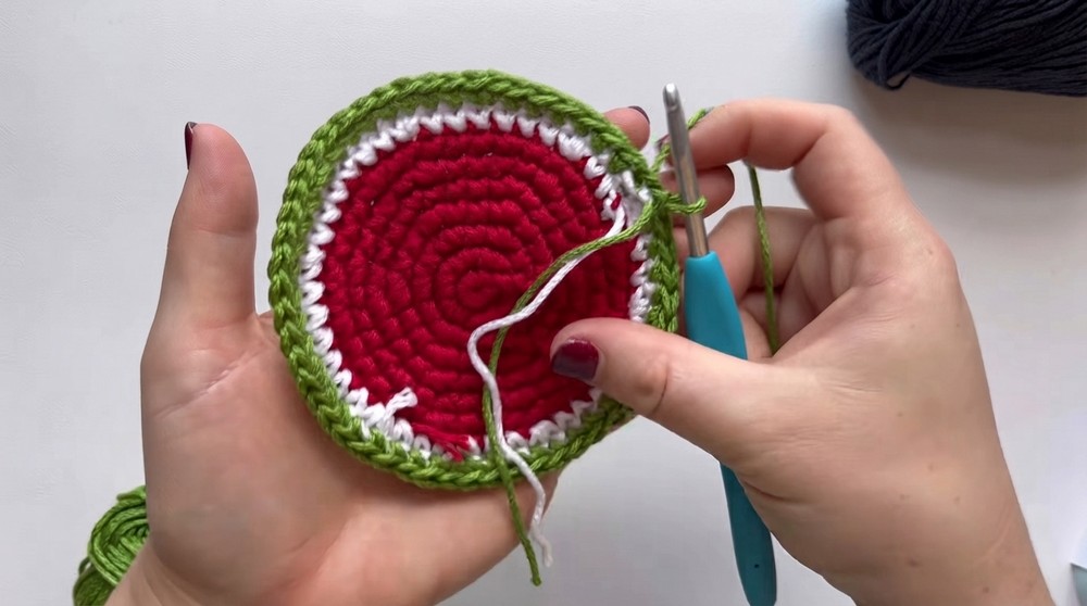 Crochet Watermelon Hot Pad Pattern 4