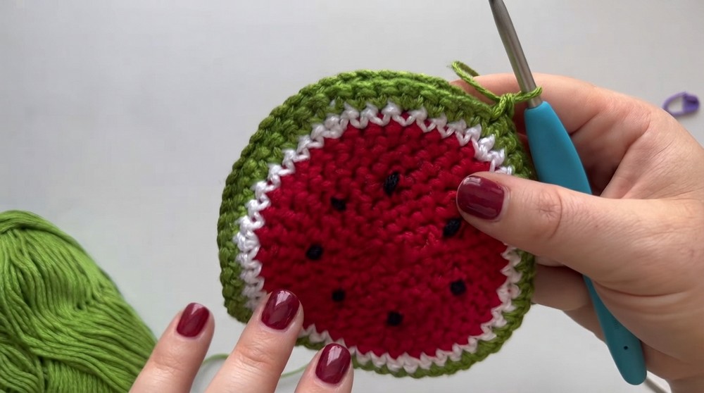 Crochet Watermelon Hot Pad Pattern 5