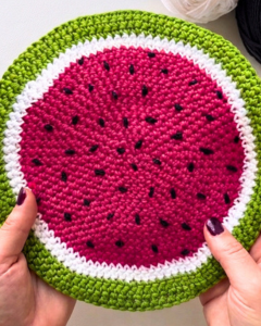 Crochet Watermelon Hot Pad Pattern 6