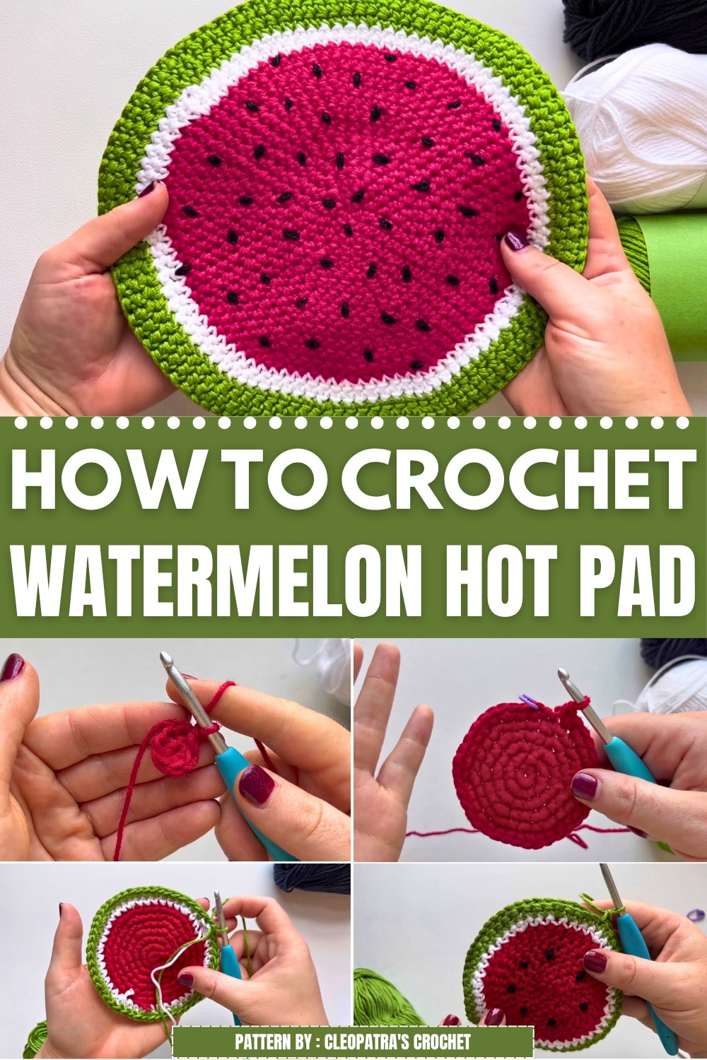 Crochet Watermelon Hot Pad Pattern