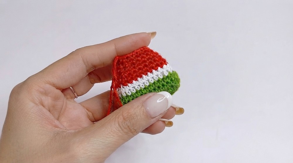 Crochet Watermelon Keychain Pattern 4