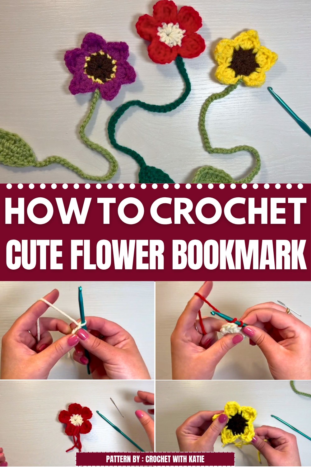 Cute Crochet Flower Bookmark Pattern