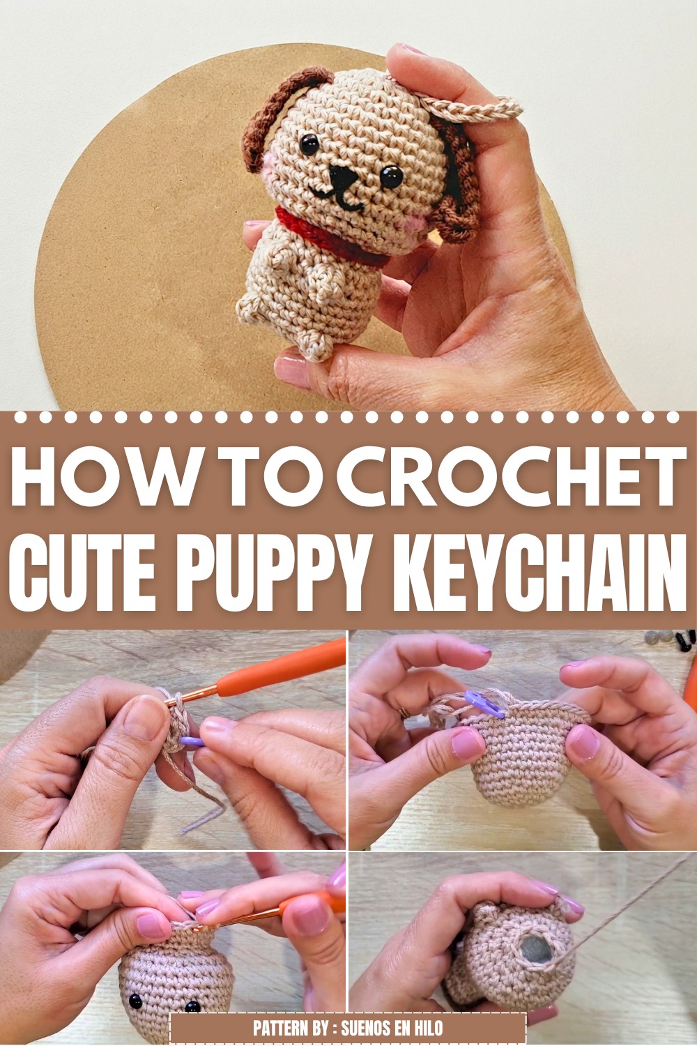 Cute Crochet Puppy Keychain Pattern