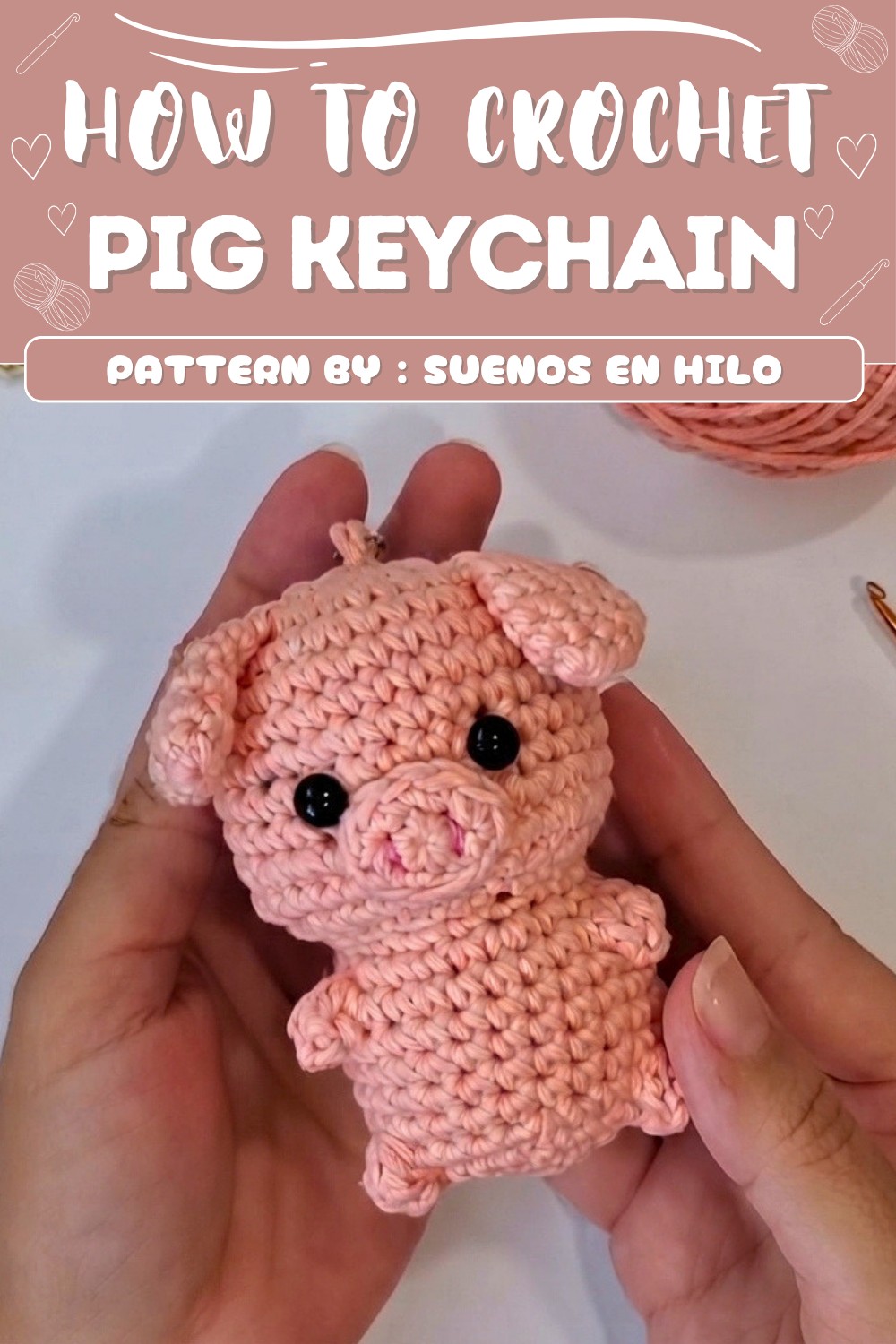 Free Crochet Amigurumi Pig Keychain Pattern