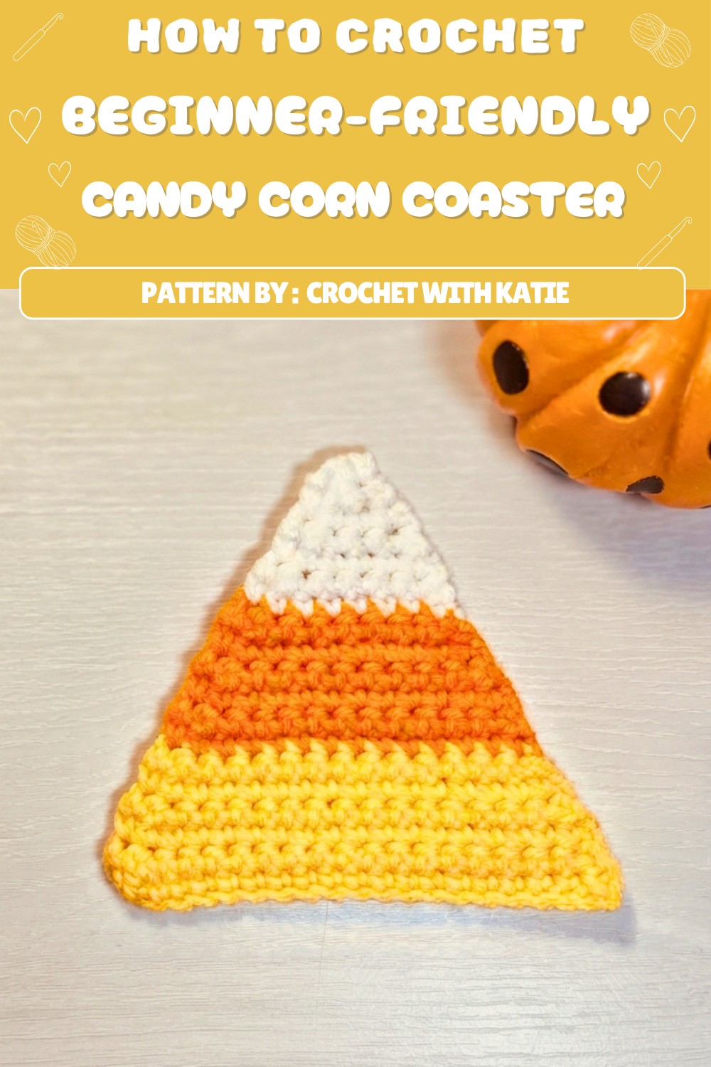 Free Crochet Candy Corn Coaster Pattern