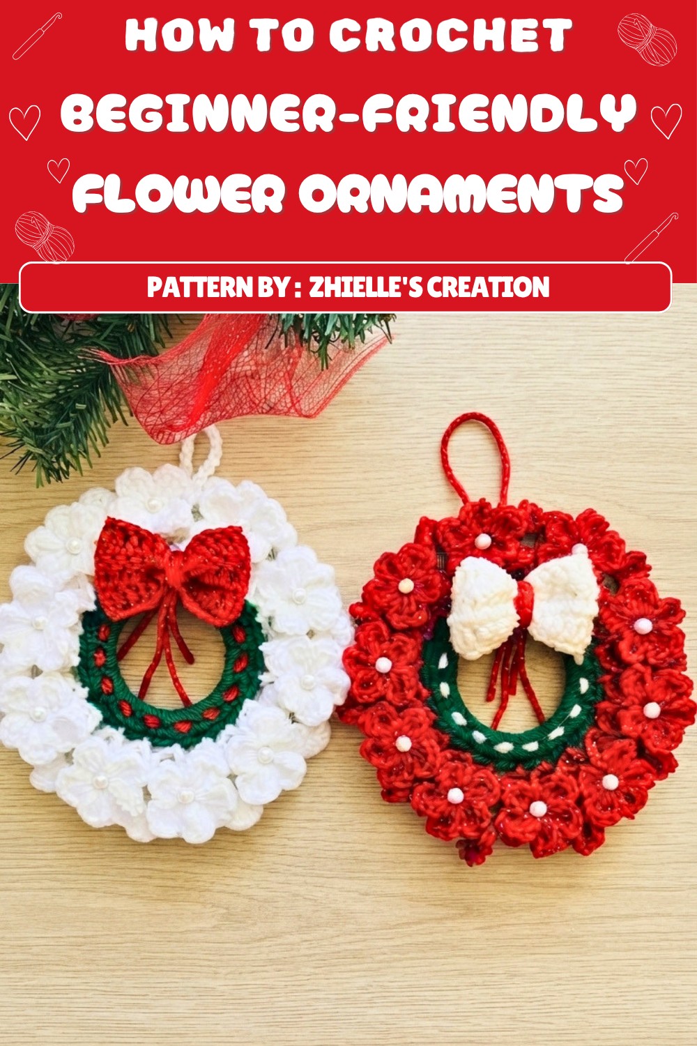 Free Crochet Christmas Flower Ornaments Pattern