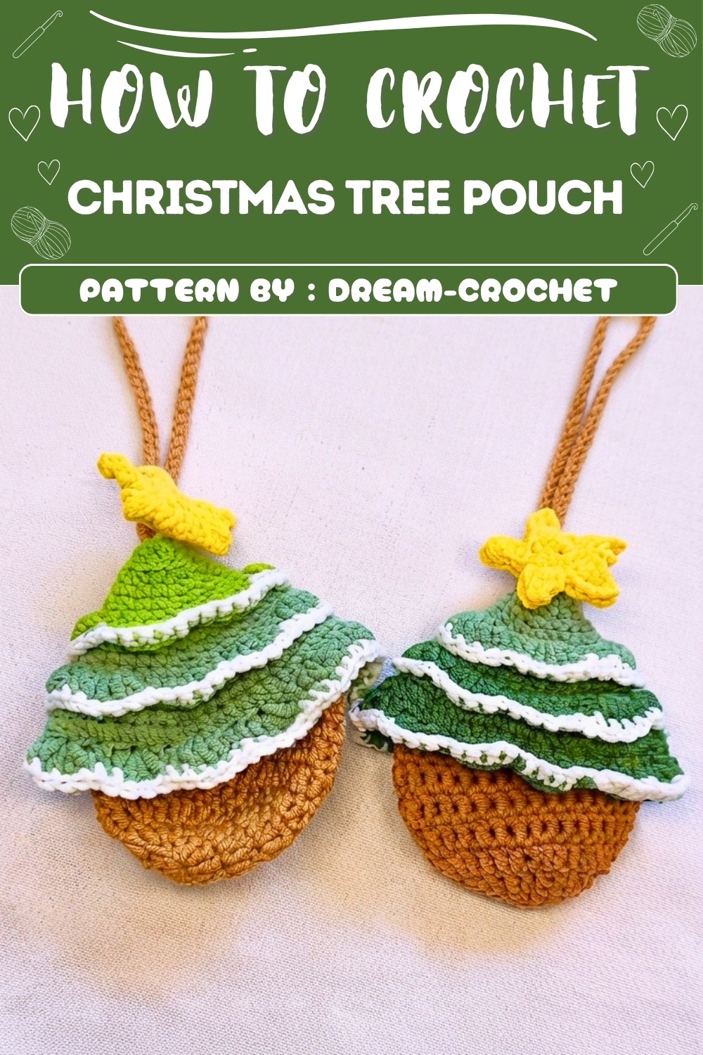 Free Crochet Christmas Tree Pouch Pattern