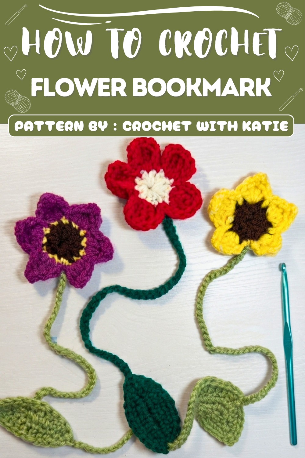 Free Crochet Flower Bookmark Pattern