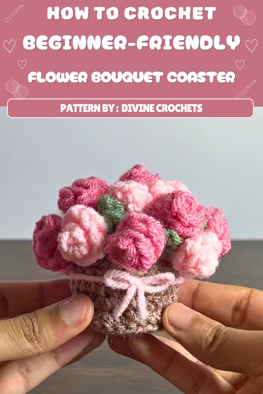 Free Crochet Flower Bouquet Coaster Pattern