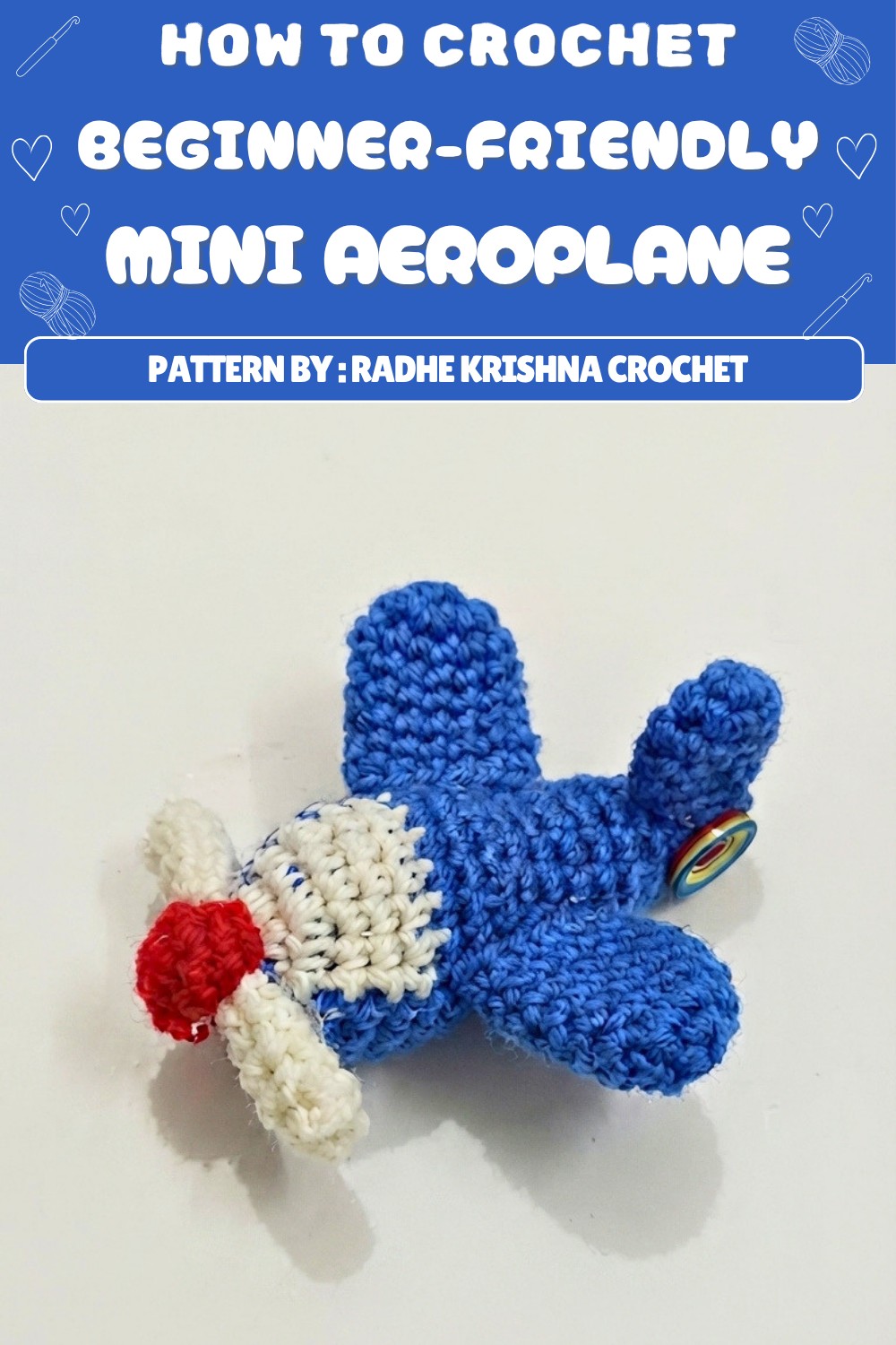 Free Crochet Mini Aeroplane Keychain Pattern
