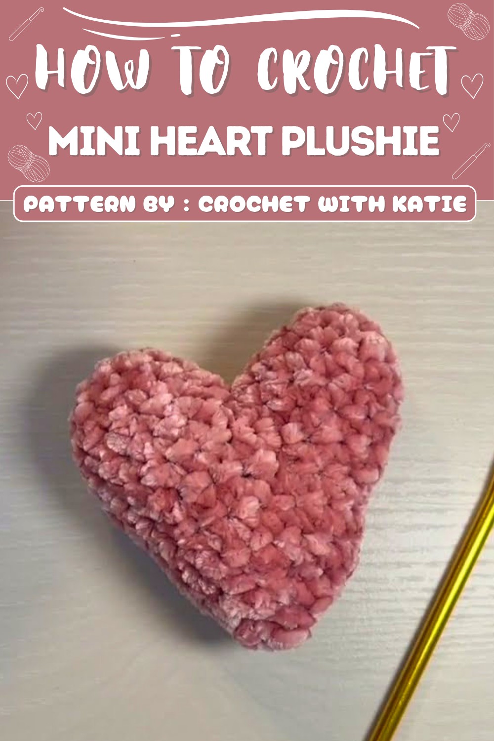Free Crochet Mini Heart Plushie Pattern