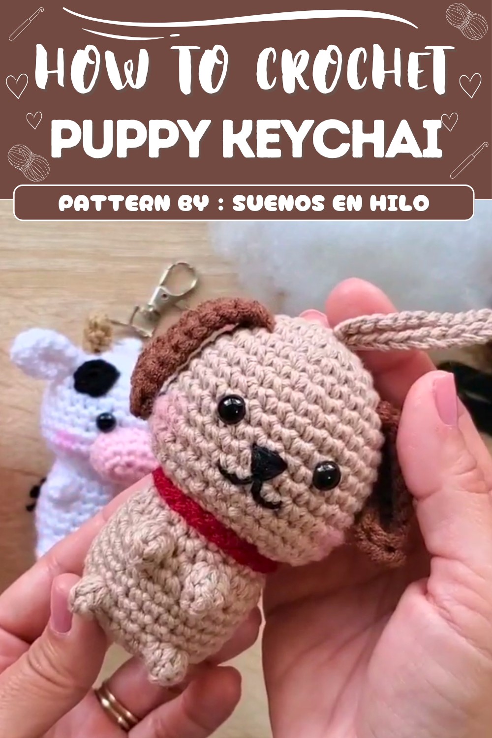 Free Crochet Puppy Keychain Pattern