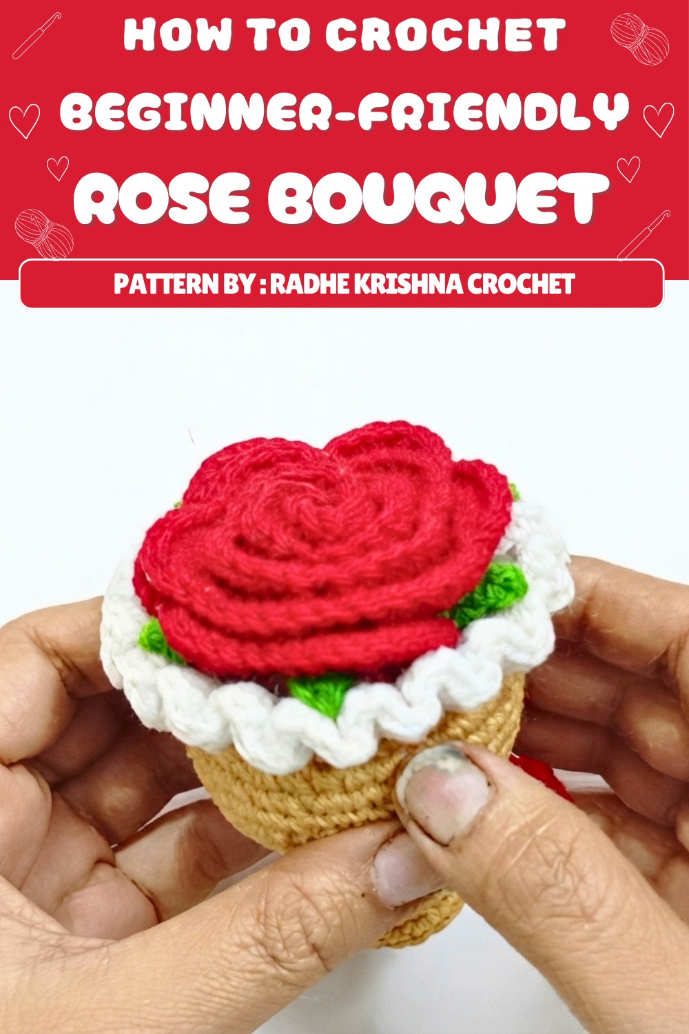 Free Crochet Rose Bouquet Keychain Pattern