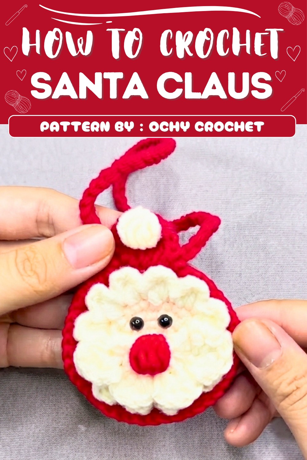 Free Crochet Santa Claus Keychain Pattern