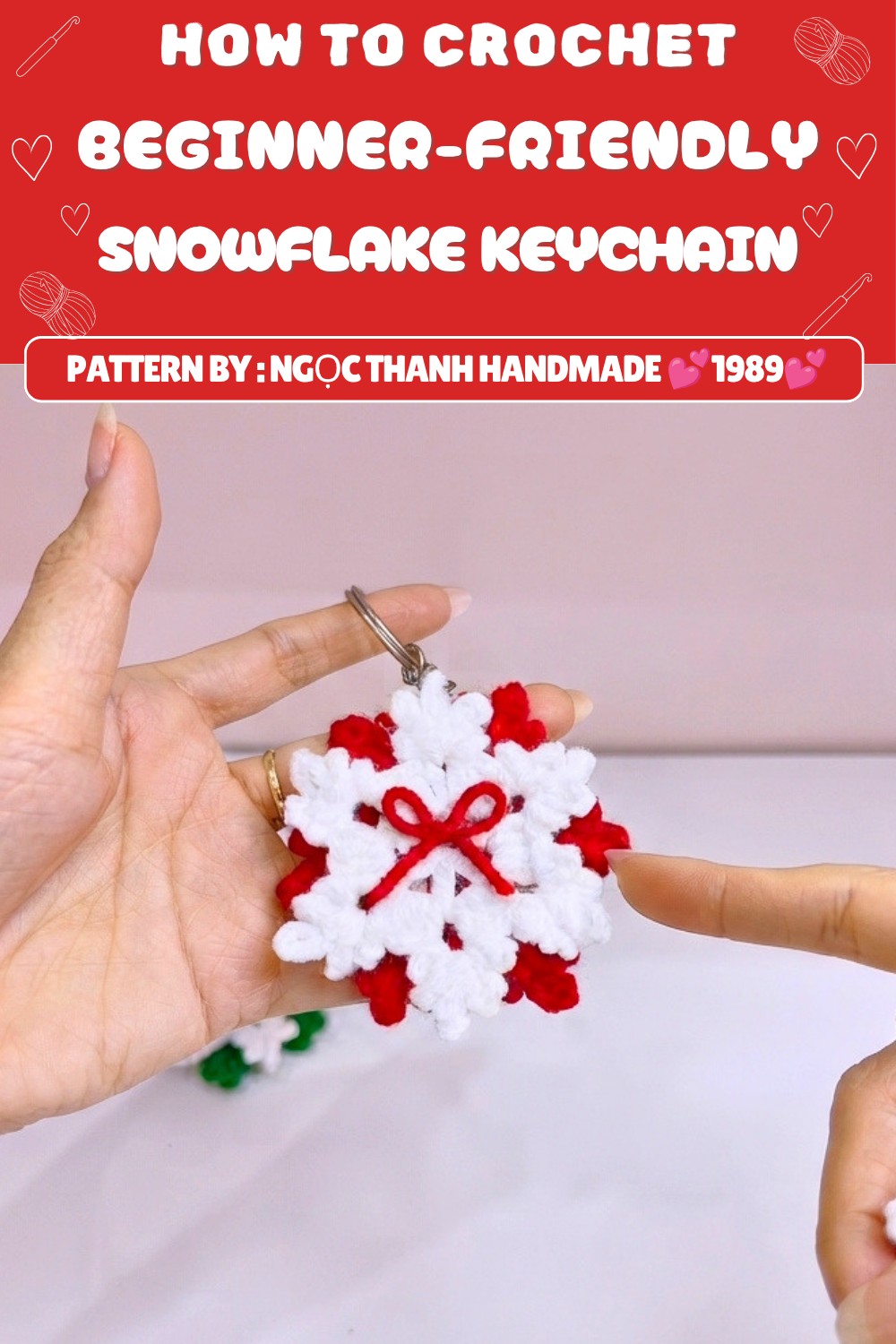 Free Crochet Snowflake Keychain Pattern